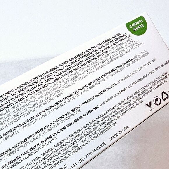 NEW Lashfood Organic Ecocert Cosmetic Eyelash Enhancing Serum 3mL 0.10fl oz - Picture 10 of 10